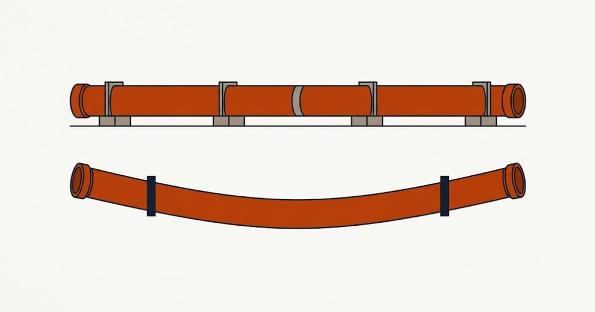 Supported duct against sagging duct