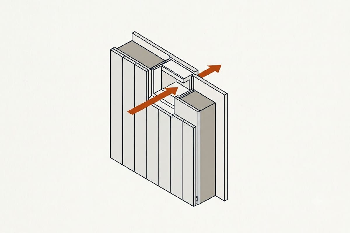 A transfer path above a door
